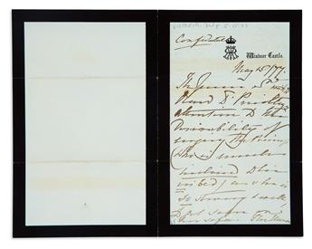 VICTORIA, QUEEN OF THE UK. Autograph Letter Signed, The Queen four times, in the third person within the text, to Dr....